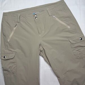 KUHL Freeflex Roll Up Cargo Pants Hiking Outdoor Straight Leg Women sz 10S Khaki